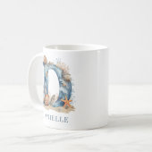 Mug Monogramme D Initial de Plage Personnalisé (Devant gauche)