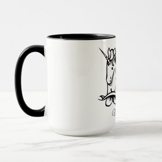Mug Monogramme D Unicorn papa ou votre texte (Gauche)