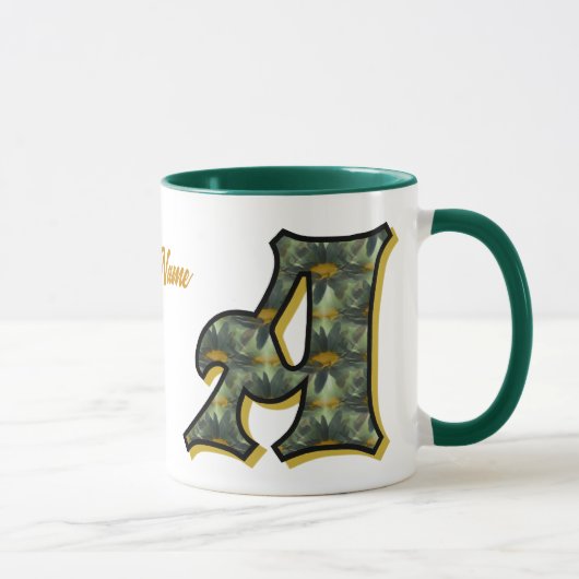 Mug Monogramme Daisy Initiale A Personnalisé (Droite)
