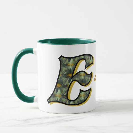 Mug Monogramme Daisy Initiale E Personnalisé (Gauche)