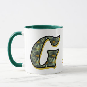 Mug Monogramme Daisy Initiale G Personnalisé