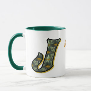 Mug Monogramme Daisy Initiale J Personnalisé