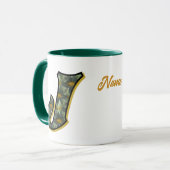 Mug Monogramme Daisy Initiale J Personnalisé (Devant gauche)