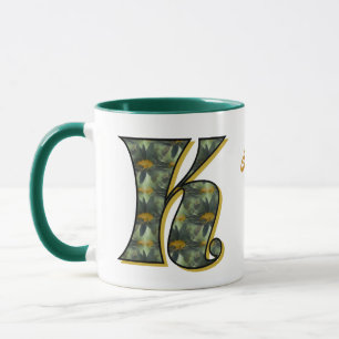 Mug Monogramme Daisy Initiale K Personnalisé