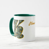 Mug Monogramme Daisy Initiale K Personnalisé (Devant gauche)