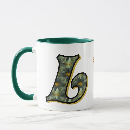 Mug Monogramme Daisy Initiale L Personnalisé (Gauche)
