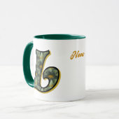 Mug Monogramme Daisy Initiale L Personnalisé (Devant gauche)