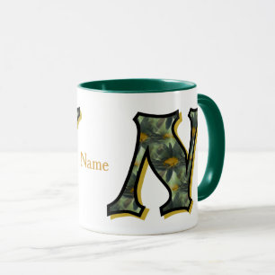 Mug Monogramme Daisy Initiale N Personnalisé