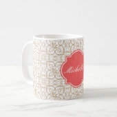Mug Monogramme Damassé Sandy (Devant gauche)