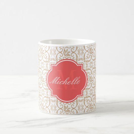 Mug Monogramme Damassé Sandy (Centre)