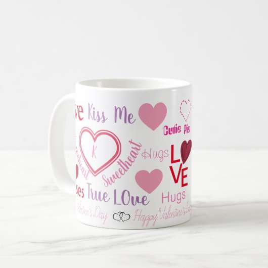 Mug Monogramme d'amour (Devant gauche)