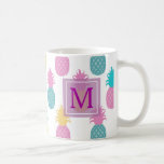 Mug Monogramme d'ananas<br><div class="desc">Cette tasse à café monogramme girly est idéale pour les amoureux de l'ananas. Des ananas doux ornent le design dans les tons bleu, violet et rose sur un arrière - plan blanc. Fait le cadeau parfait pour un être cher. Customisez le vôtre aujourd'hui ! Oeuvre créée par : AMBillustrations http://www.etsy.com/shop/AMBillustrations/...</div>