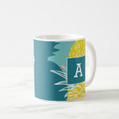 Mug Monogramme d'ananas hawaïen tropical (Devant droit)