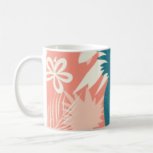 Mug Monogramme d'ananas hawaïen tropical (Gauche)