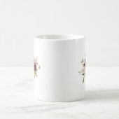 Mug Monogramme d'aquarelle florale rose-bourgogne mode (Centre)