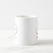 Mug Monogramme de bague de Mariage or rose avec date (Centre)