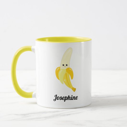 Mug Monogramme de banane joyeux (Gauche)