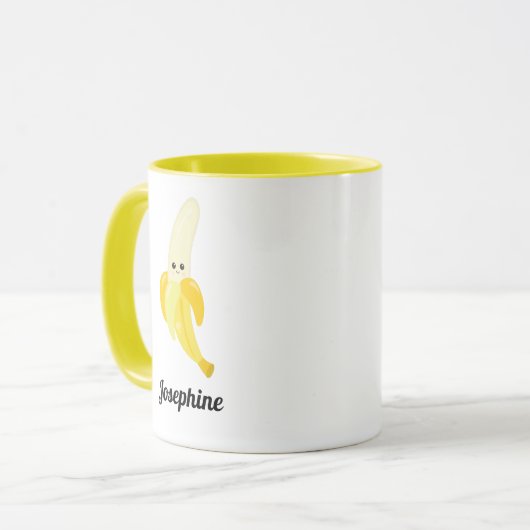 Mug Monogramme de banane joyeux (Devant gauche)