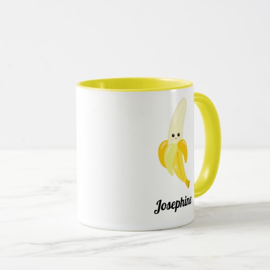 Mug Monogramme de banane joyeux (Devant droit)