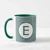 Mug Monogramme de bande verte de pin (Gauche)