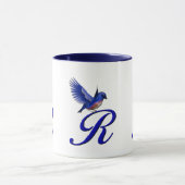 Mug Monogramme de Bluebird initial R élégant (Centre)