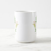Mug Monogramme de cadre géométrique floral vert (Centre)