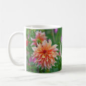 Mug Monogramme de café orange et rose Dahlia (Gauche)