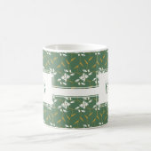 Mug Monogramme de Carré vert de fleurs Regal joyeux (Centre)