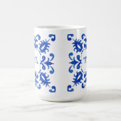 Mug Monogramme de carreau bleu portugais (Centre)