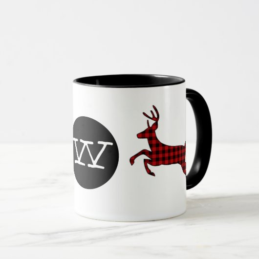 Mug Monogramme De Cerfs De Buffle Plantés (Devant droit)