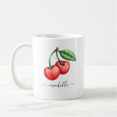 Mug Monogramme de cerises d'aquarelle (Gauche)