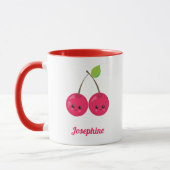 Mug Monogramme de cerises joyeux (Gauche)