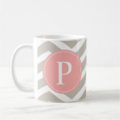 Mug Monogramme de char rose pâle rose (Gauche)