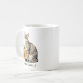 Mug Monogramme de chat tigré (Devant gauche)