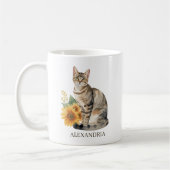 Mug Monogramme de chat tigré (Gauche)