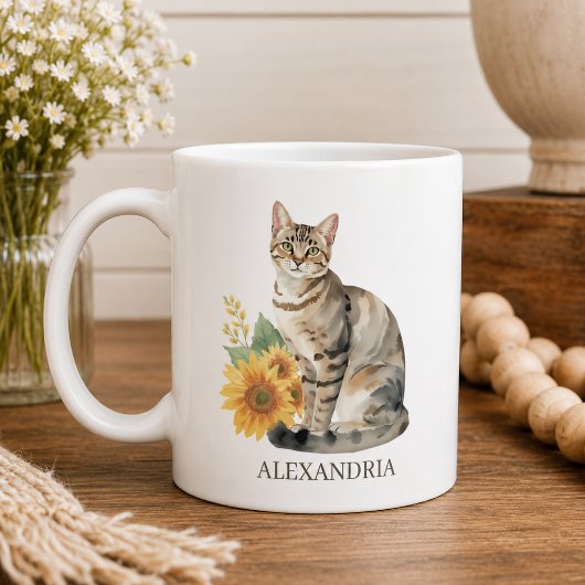Mug Monogramme de chat tigré