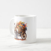 Mug Monogramme de cheval saisonnier d'automne amusant (Devant gauche)