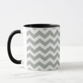 Mug Monogramme de chevron gris tendance, moderne et él (Gauche)