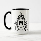 Mug Monogramme de chien à deux gardes (Gauche)