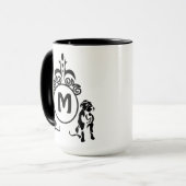 Mug Monogramme de chien à deux gardes (Devant gauche)