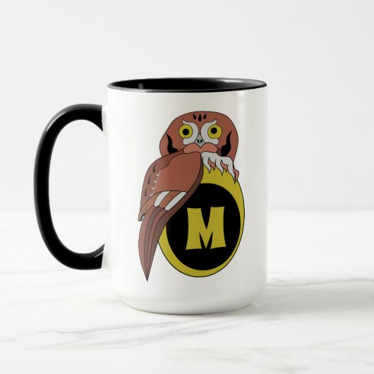 Mug Monogramme de Chouette de l'Est (Gauche)