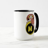 Mug Monogramme de Chouette de l'Est (Devant droit)