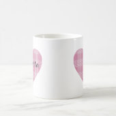 Mug Monogramme de cœur tartan mignon rose (Centre)