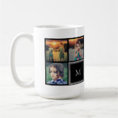Mug monogramme de collage de photos de famille Happy H (Gauche)