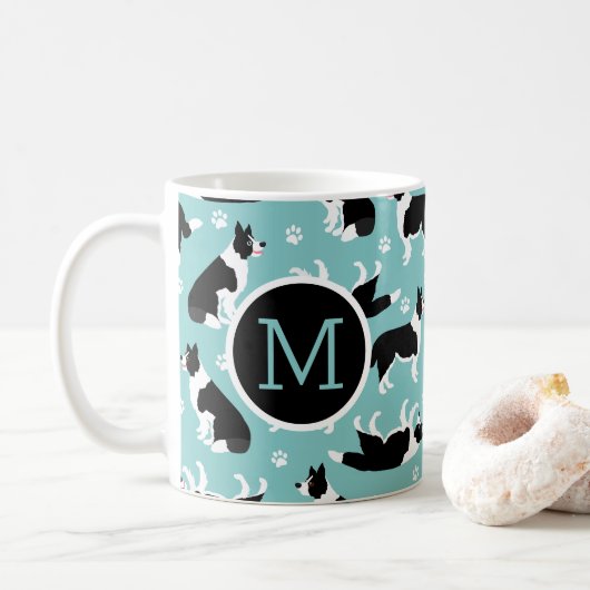 Mug Monogramme de colle frontière (Avec donut)
