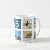 Mug Monogramme de collection Carrés photo personnalisé (Devant droit)