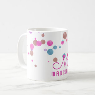 Mug Monogramme de confettis pailletés et métallisés de