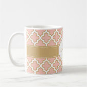 Mug Monogramme de corail rose marocain Girly de (Gauche)