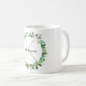 MUG MONOGRAMME DE COULEUR D'EAU SUCCULTE EUCALYPTUS FO (Devant droit)