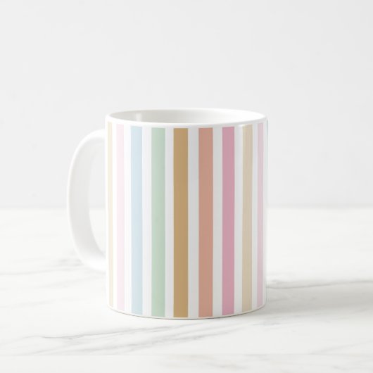 Mug monogramme de couleurs pastel moderne et fin (Devant gauche)
